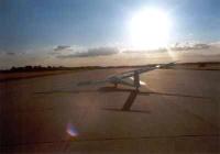 Segelflugzeug im Abendlicht